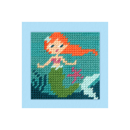 Kit de broderie pour enfant - demi point sirene - DMC - Broderie Passion