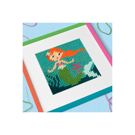 Kit de broderie pour enfant - demi point sirene - DMC - Broderie Passion