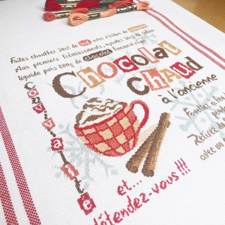 Lili Points - Fiche point de croix compté - Chocolat Chaud