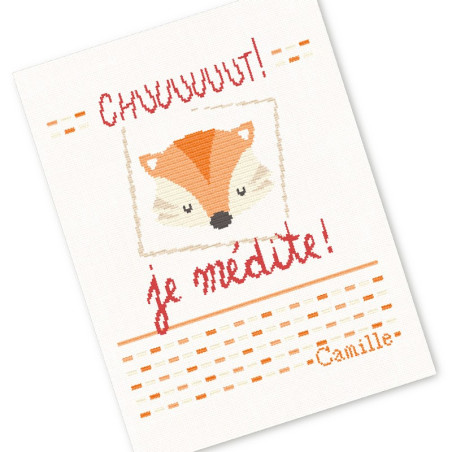 Lili Points - Plaid Bébé Renard - Fiche de broderie au point de croix compté