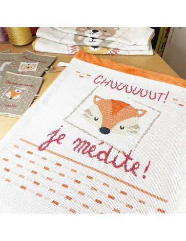 Lili Points - Plaid Bébé Renard - Fiche de broderie au point de croix compté
