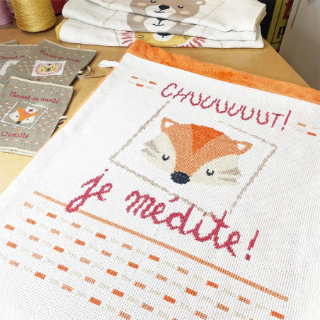 Lili Points - Plaid Bébé Renard - Fiche de broderie au point de croix compté
