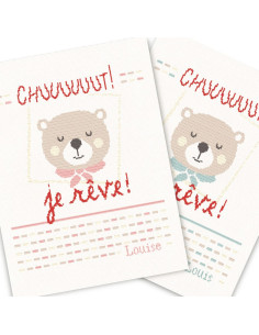 Lili Points - Plaid Bébé Ourson - Fiche de broderie au point de croix compté