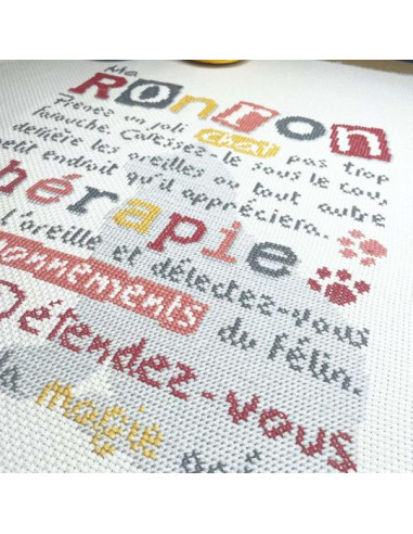 Lili Points - Plaid pour chat - Fiche de broderie au point de croix compté