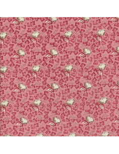 Tissu coton vieux rose vignes