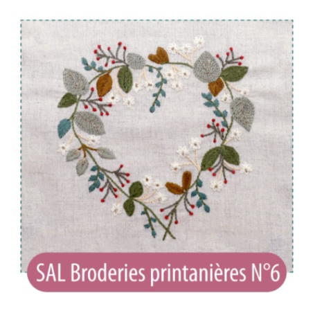 Planche custo de broderie traditionnelle "Broderie printanière N°6" de Un Chat dans l'aiguille