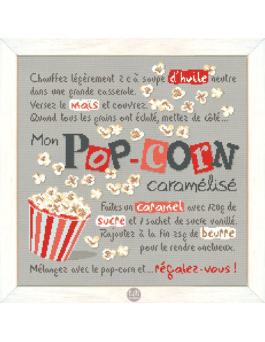 Lili Points - Fiche point de croix compté - Mon Pop Corn Caramélisé