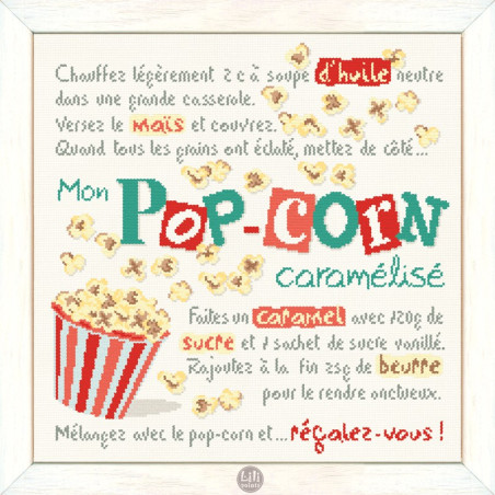 Lili Points - Fiche point de croix compté - Mon Pop Corn Caramélisé