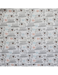 Tissu coton - moutons