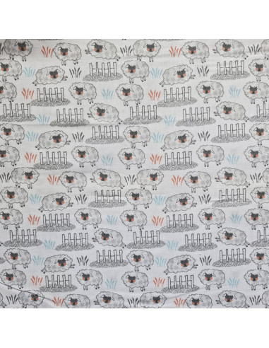 Tissu coton - moutons