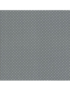 Tissu coton - à pois gris