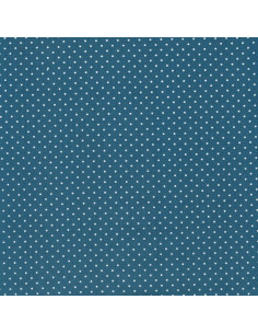 Tissu coton - à pois petrole