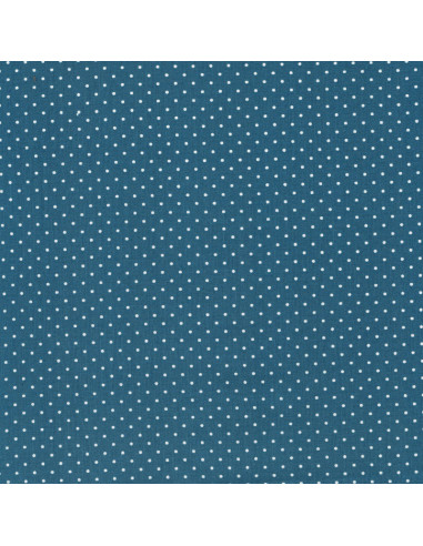 Tissu coton - à pois petrole