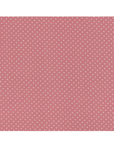 Tissu coton - à pois vieux rose corail