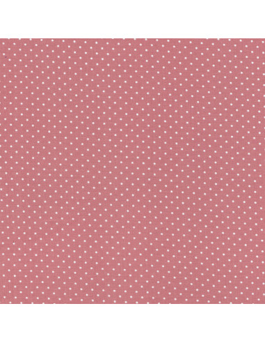 Tissu coton - à pois vieux rose corail