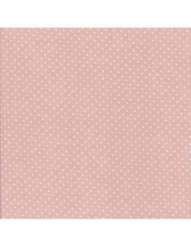 Tissu coton - à pois vieux rose clair