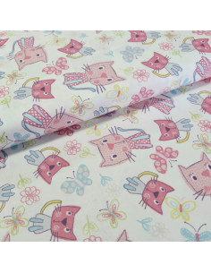 Tissu coton - chats
