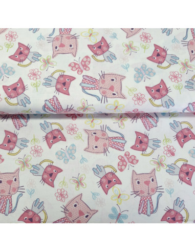 Tissu coton - chats