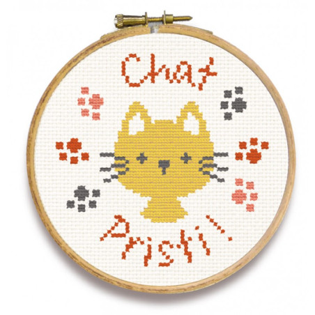 Lili Points - Mini-kit point de croix débutant - Chat Pristi