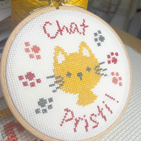 Lili Points - Mini-kit point de croix débutant - Chat Pristi