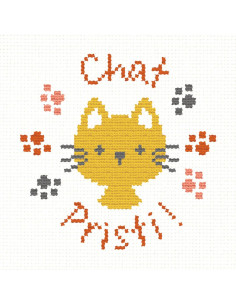 Lili Points - Mini-kit point de croix débutant - Chat Pristi