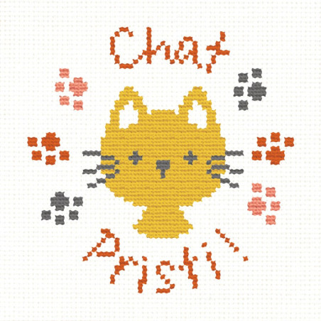 Lili Points - Mini-kit point de croix débutant - Chat Pristi