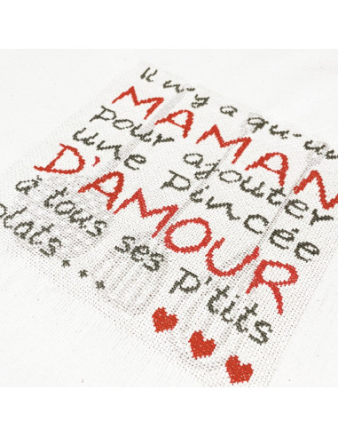 Lili Points - Maman d'amour + Homme indispensable - Fiche de broderie au point de croix compté