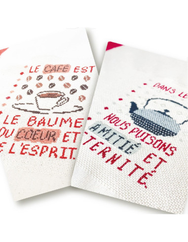 Lili Points - Thé et café - Fiche de broderie au point de croix compté