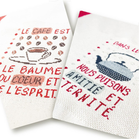 Lili Points - Thé et café - Fiche de broderie au point de croix compté