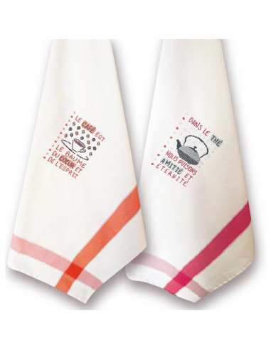 Lili Points - Thé et café - Fiche de broderie au point de croix compté