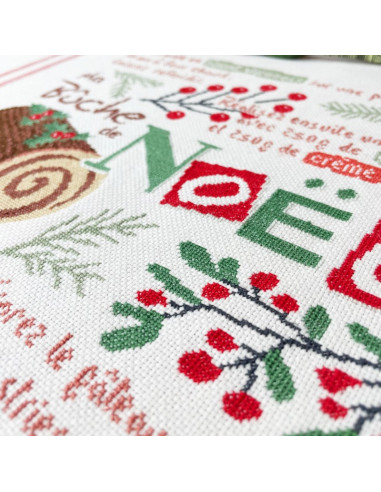 Lili Points - La bûche de Noël - Fiche de broderie au point de croix compté