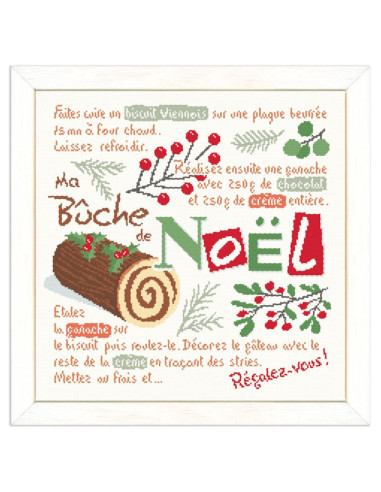 Lili Points - La bûche de Noël - Fiche de broderie au point de croix compté