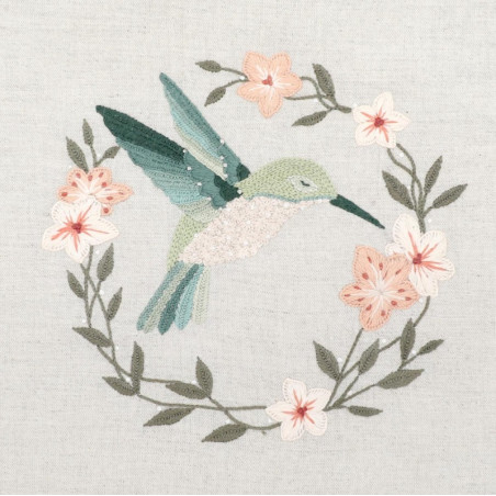 Kit de broderie traditionnelle "L'envol du colibri" de Un Chat dans l'aiguille