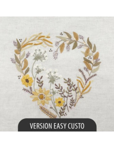 Kit de broderie traditionnelle "Soleil d'or (Cœur brodé de Aout)" de Un Chat dans l'aiguille EASY CUSTO