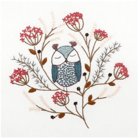 Kit de broderie traditionnelle "Antoinette la chouette" de Un Chat dans l'aiguille