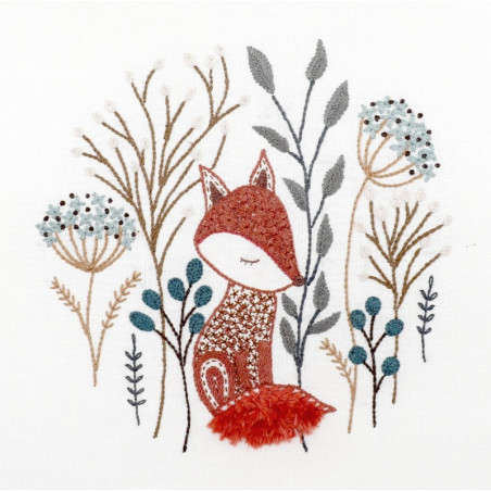 Kit de broderie traditionnelle "Gaspard le renard" de Un Chat dans l'aiguille
