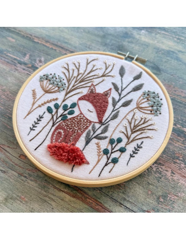Kit de broderie traditionnelle "Gaspard le renard" de Un Chat dans l'aiguille