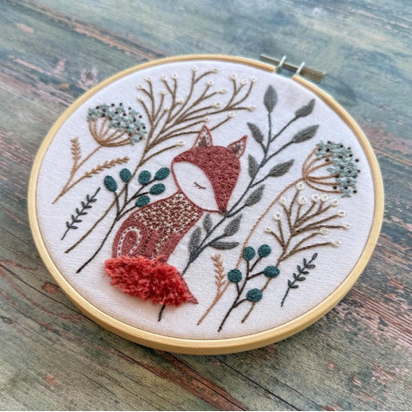 Kit de broderie traditionnelle "Gaspard le renard" de Un Chat dans l'aiguille