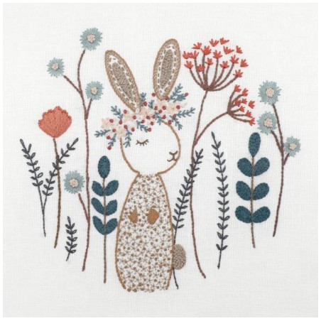Kit de broderie traditionnelle "Céléstine la lapine" de Un Chat dans l'aiguille