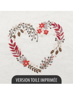 Kit de broderie traditionnelle "Ombre d’automne (Cœur à broder de Octobre)" de Un Chat dans l'aiguille