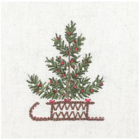 Kit de broderie traditionnelle "Nuit du traineau" de Un Chat dans l'aiguille