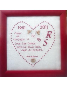 La Cigogne qui brode - Coeur anniversaire de mariage