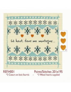 Lili Points - La haut bleu + coeurs bois