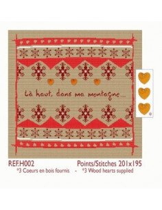 Lili Points - La haut rouge + coeurs bois