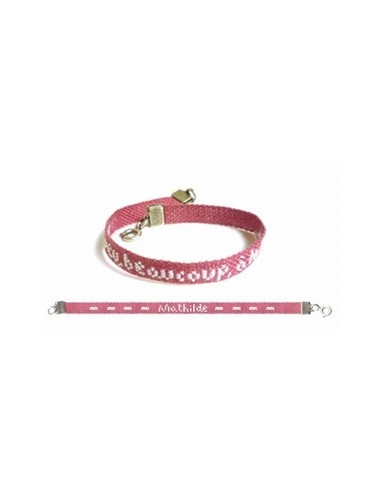 Lili Points - Bracelet à broder coloris rose