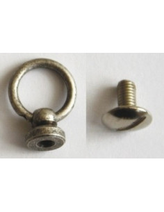Bouton - argent antique avec anneau