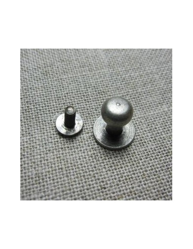Bouton moyen - argent antique