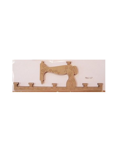 Cintre en bois - Machine à coudre - 17 cm de large - beige