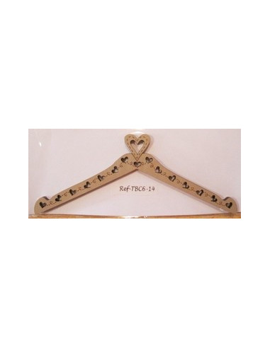 Cintre en bois - Cintre avec coeurs - 14 cm de...