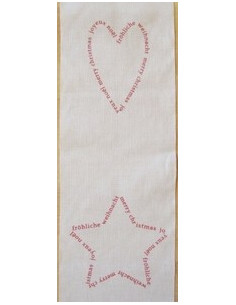 Bande écru avec motifs de Noël rouges